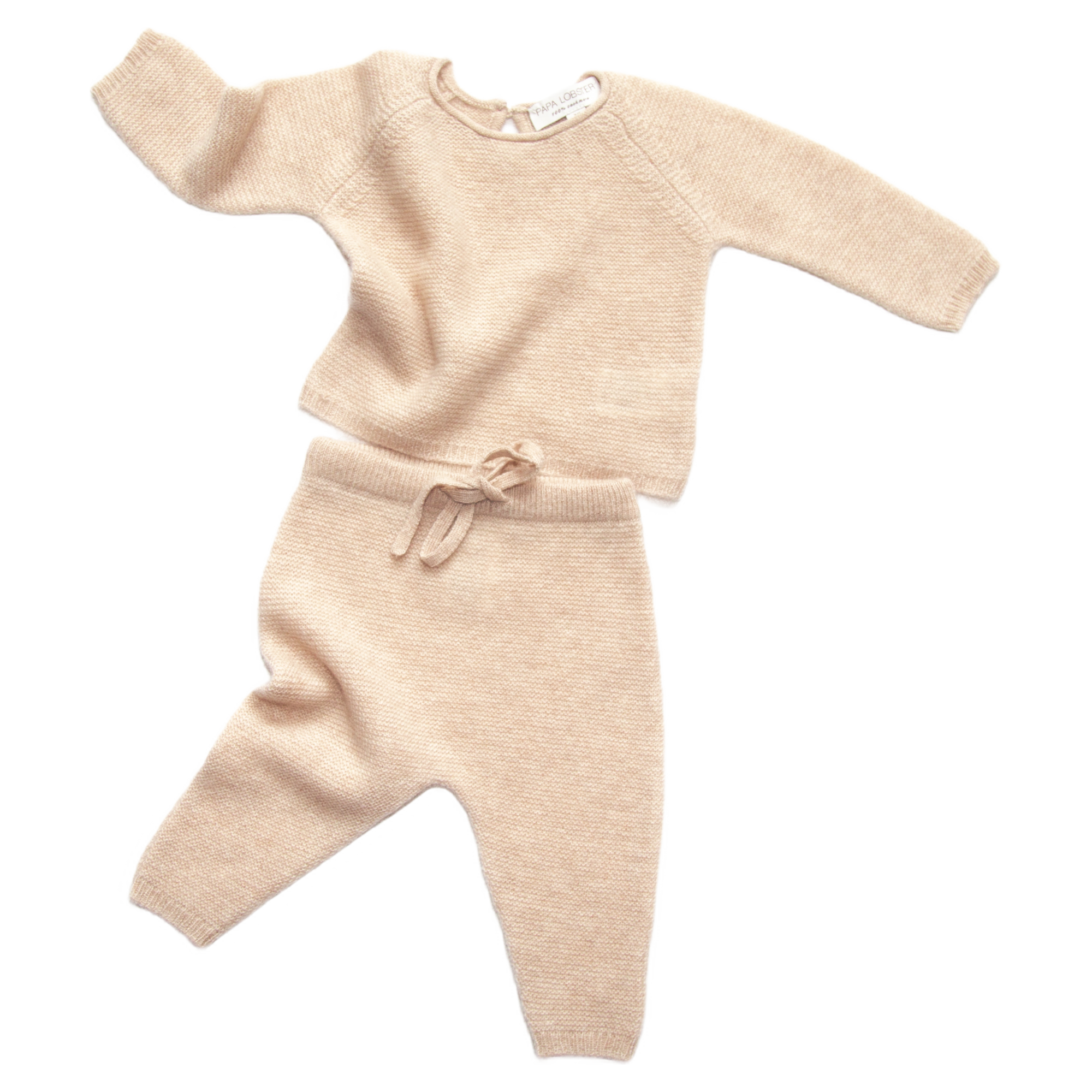 Kaschmir-Baby-Set Pullover + Hose in Beige allNATURAL - Naturfarben
