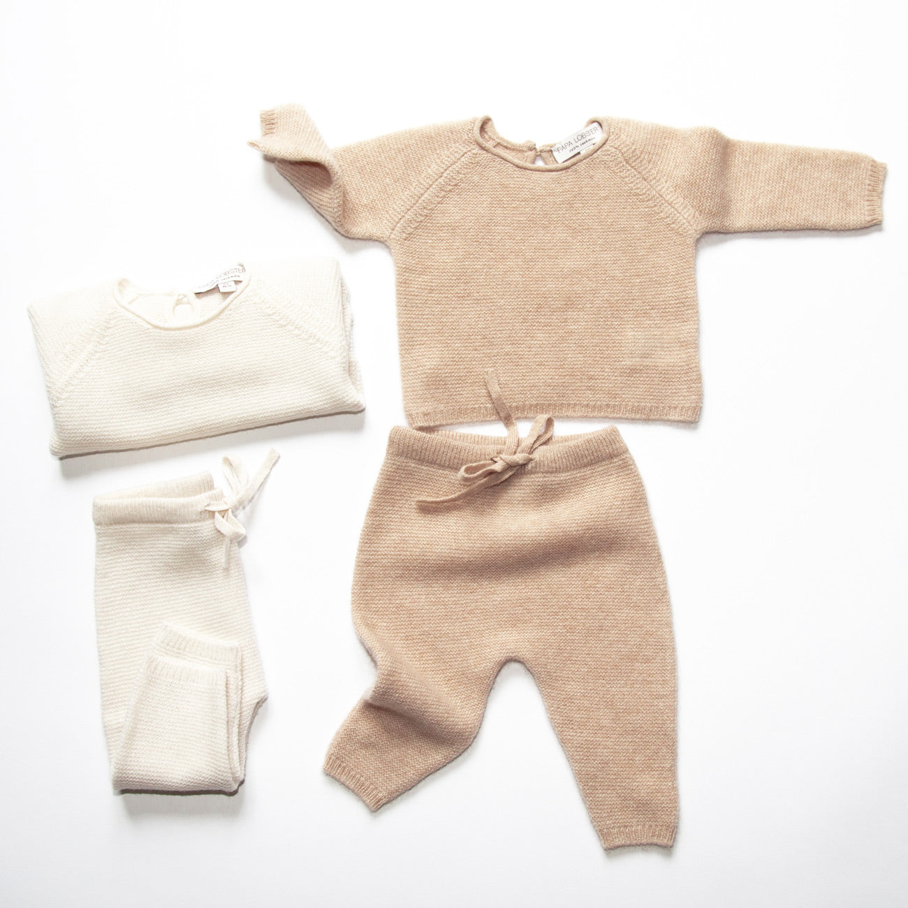 Kaschmir-Baby-Set Pullover + Hose allNATURAL - Naturfarben in Beige